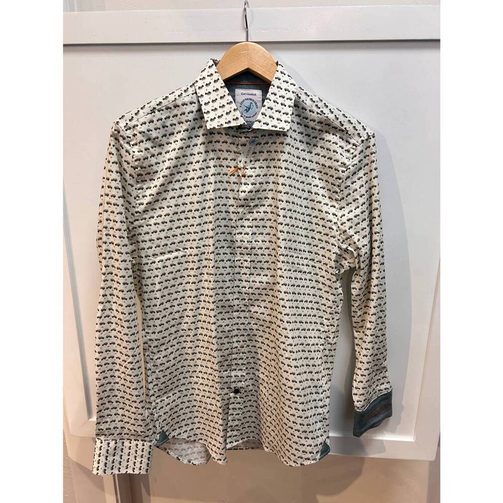 NEW A FISH NAMED FRED men's wagon shirt in beige